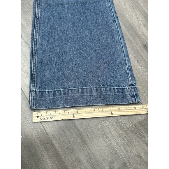RE/DONE 70's Low Rise Bell Bottom Jeans Lake Blue Fade Y2K Hippie Sz 31 NWT - Picture 10 of 14